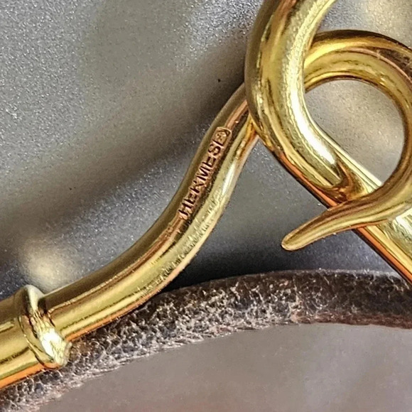 Hermes Leather Gold and Brown double bracelet - Picture 2 of 4